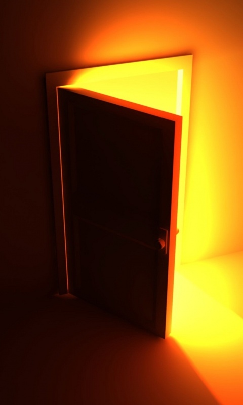 Свет из-за открытой двери обои