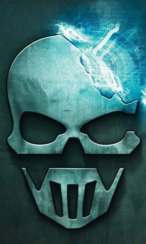 Контур стального черепа обои