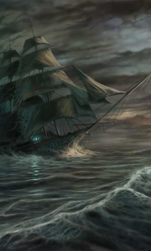 Корабль призрак поднимается со дна обои