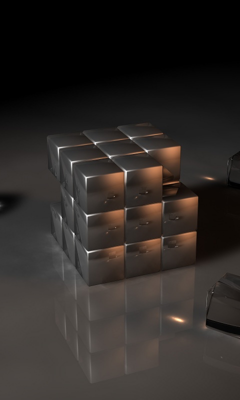 Кубик рубика из стекла обои