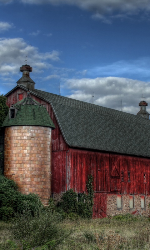 Старый красный амбар обои