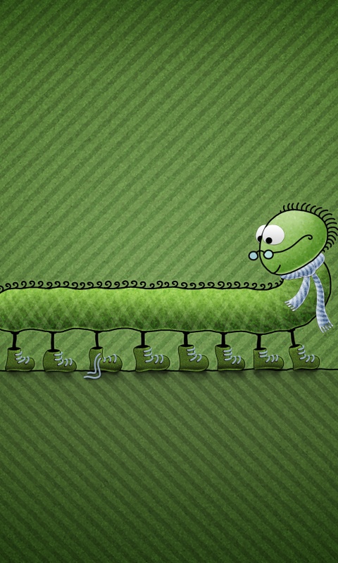 Гусеница в ботинках обои