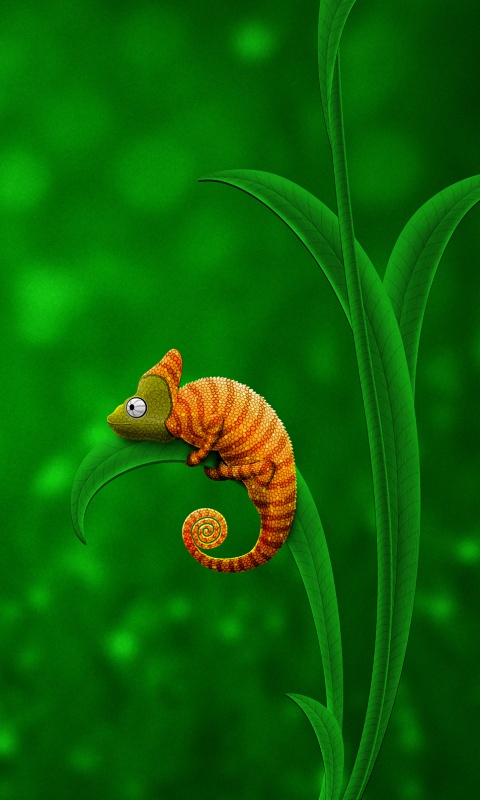 Хамелеон замаскированный под улитку обои