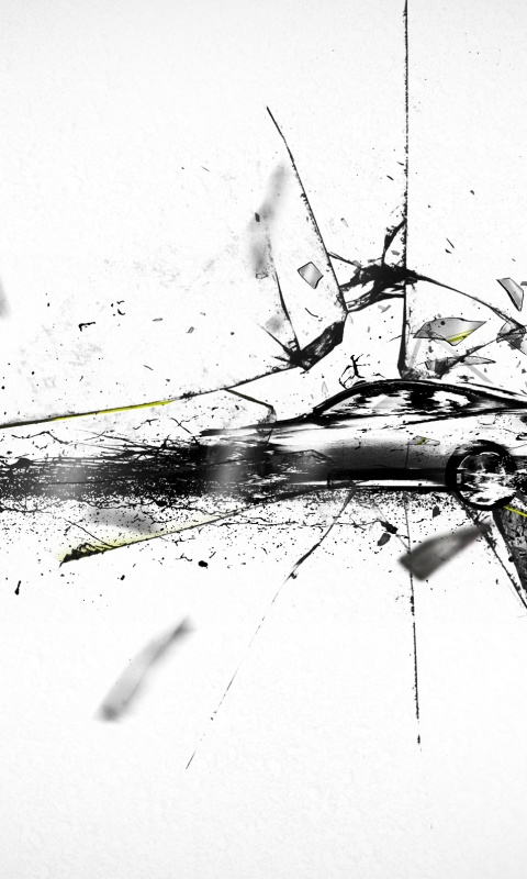 Летящие осколки обои