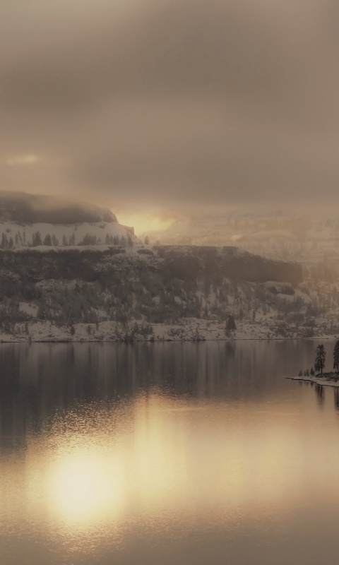 Озеро зимой обои