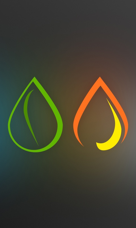 Четыре стихии в каплях обои