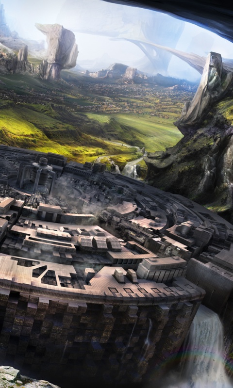 Город в скалах обои