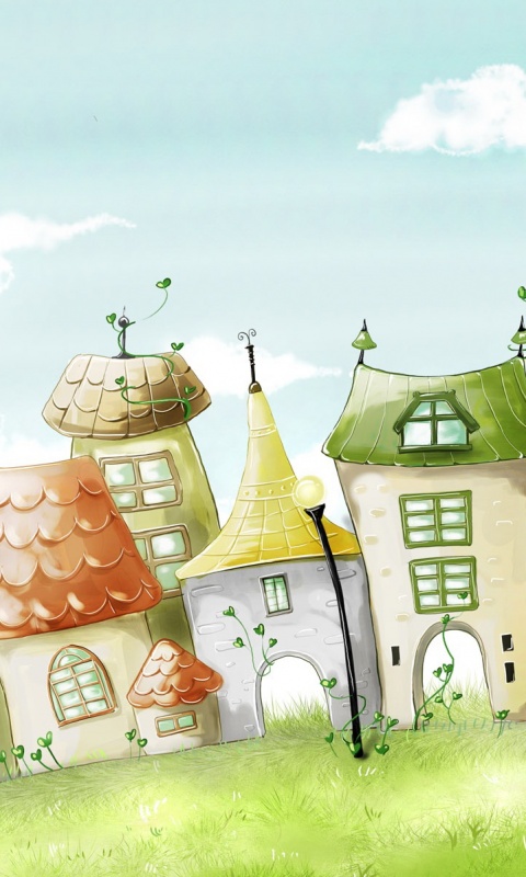 Мультяшный городок обои