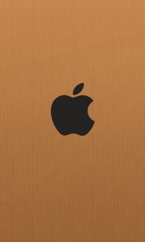 Apple на деревянном покрытие обои