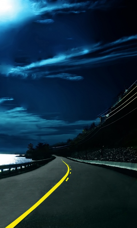 Ночная дорога обои