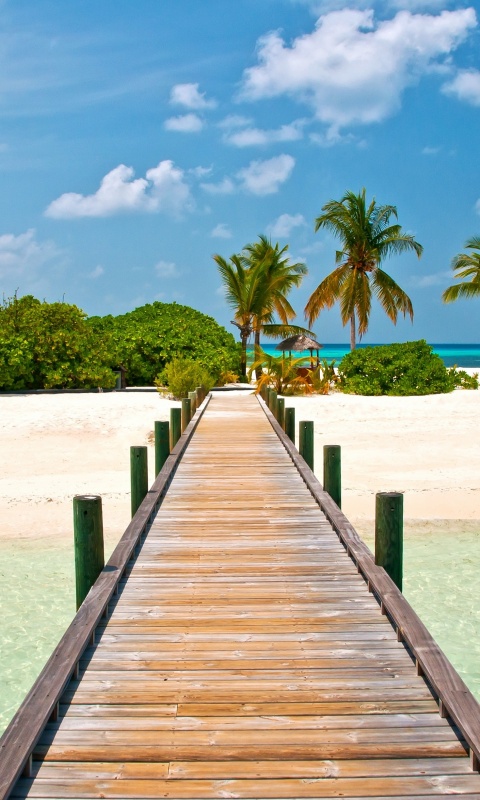 Пирс на тропическом острове обои