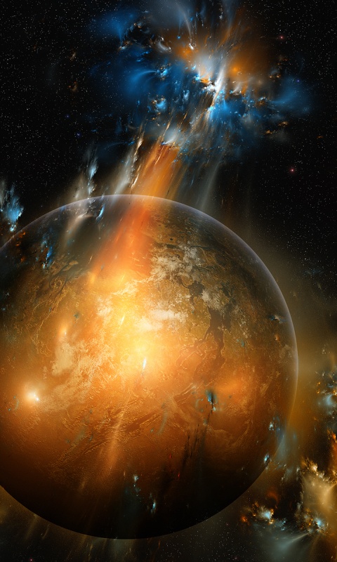 Планета в огнях обои