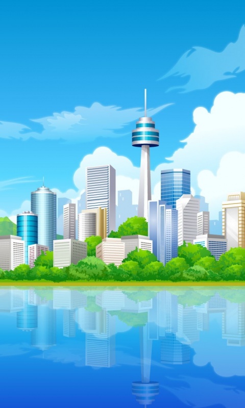 Рисунок города обои