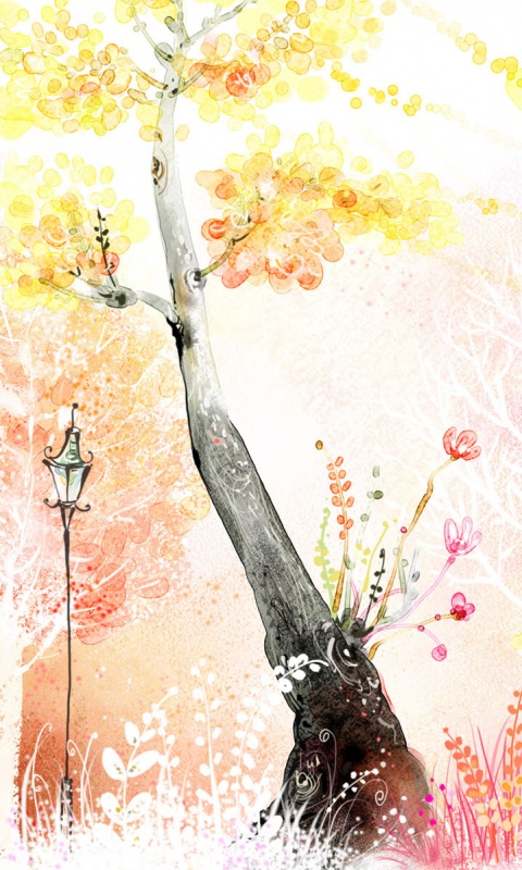 Фонари в парке обои