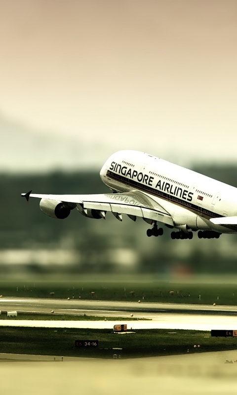 Взлет гражданского самолета обои