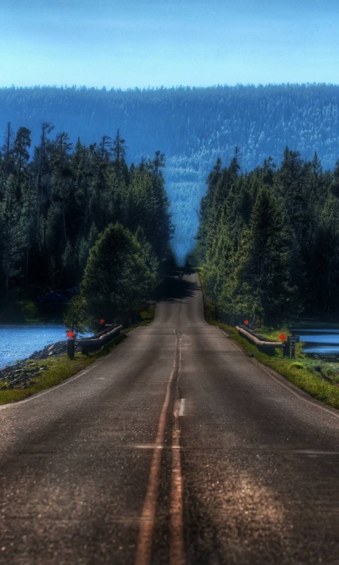 Дорога через озеро обои