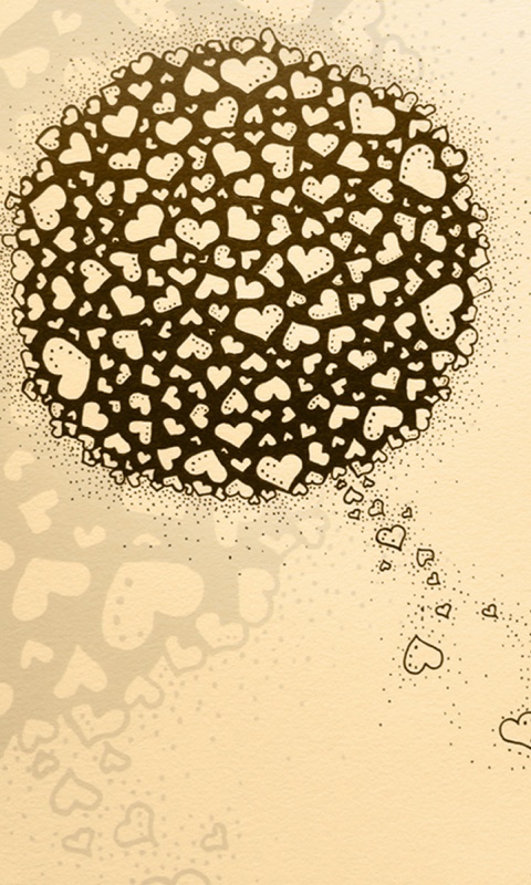 Сгусток сердец обои