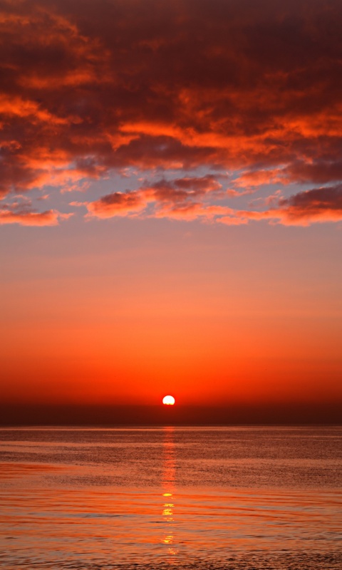 Багровый закат обои