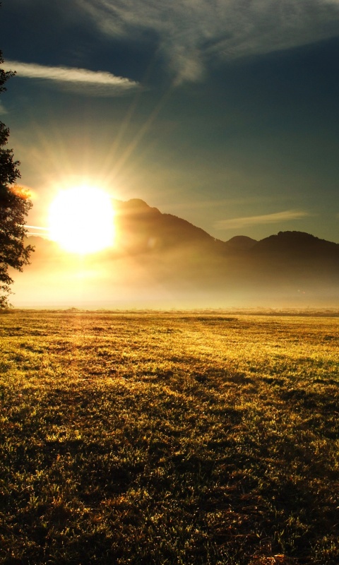 Восход над горами обои