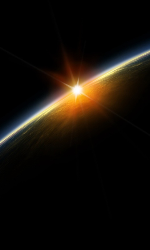 Солнце выглядывает из-за горизонта обои