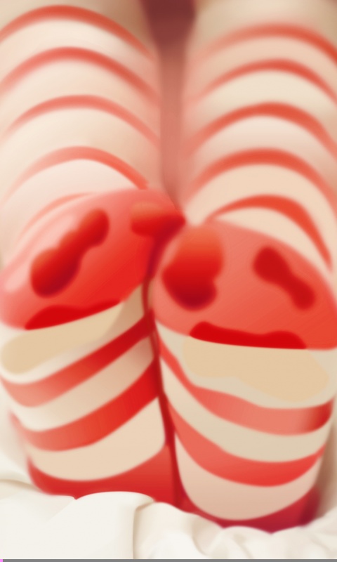 Ножки в полосатых чулках обои