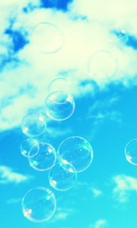 Мыльные пузыри в небе обои