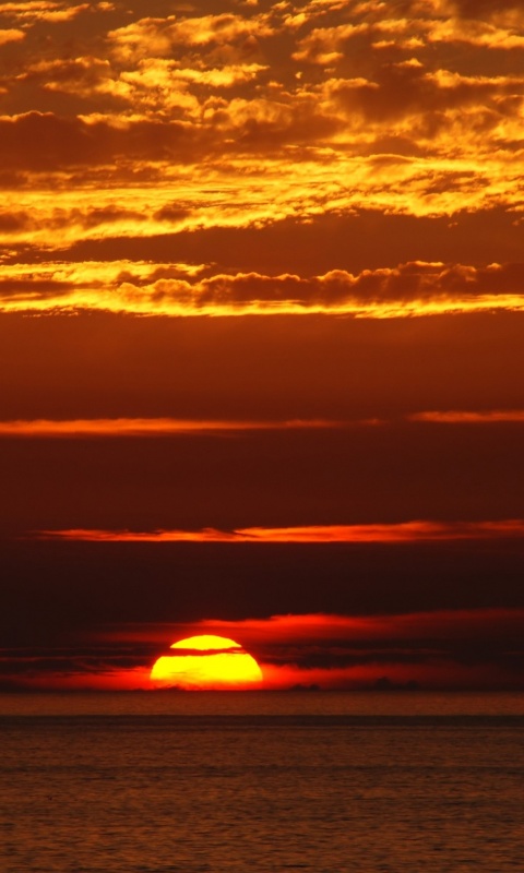 Закат в море обои