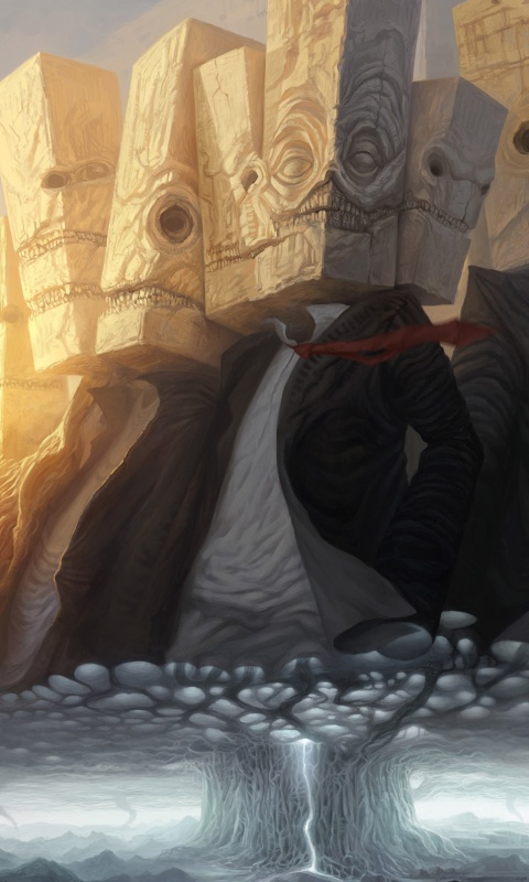 Каменные головы обои