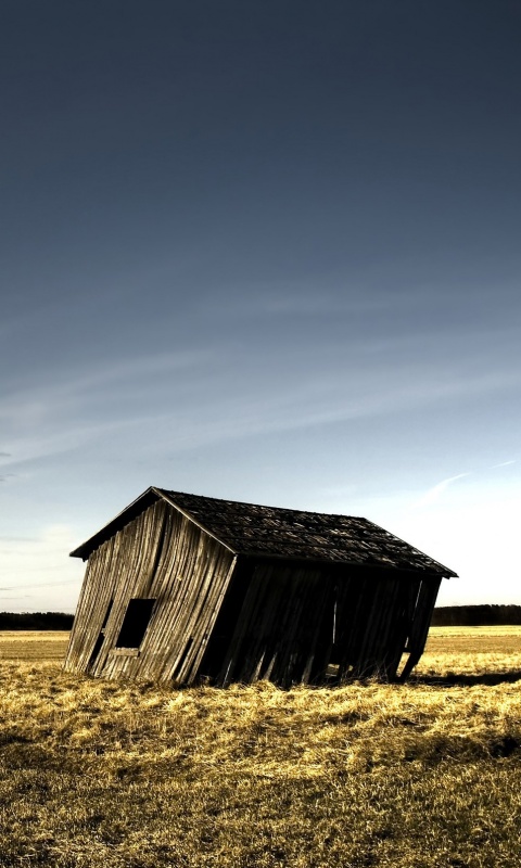 Покосившийся сарай обои