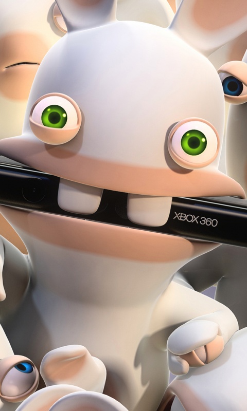 Кролик грызет кинект обои