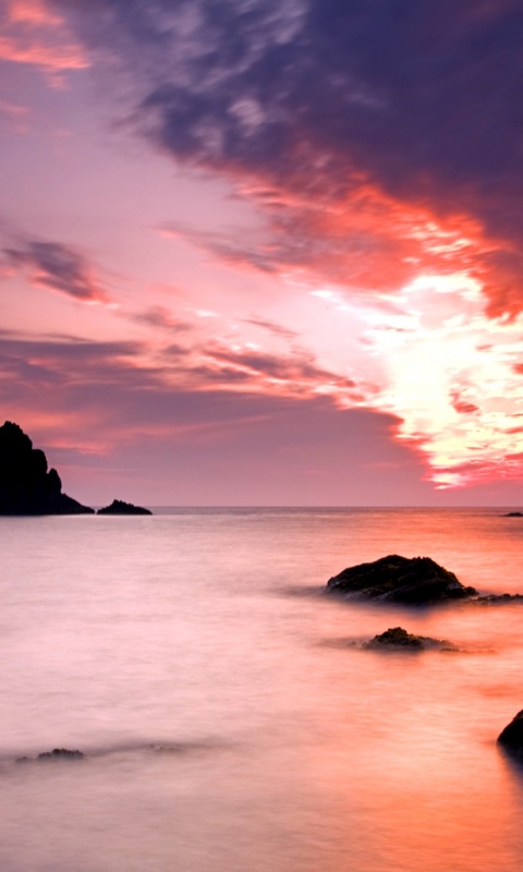 Закат на море обои