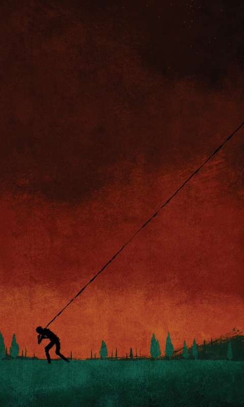 Человек тянущий звезду обои