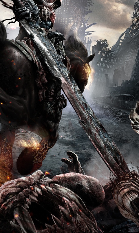 Темный рыцарь на демоническом коне обои