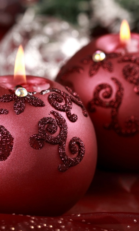 Новогодние свечки обои