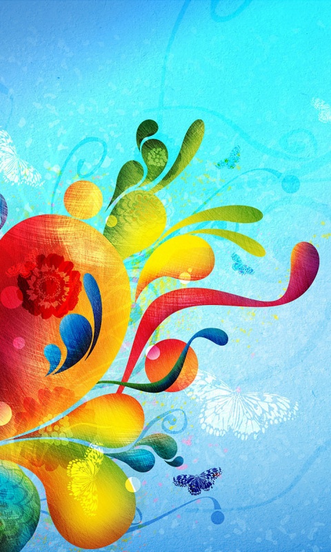 Радужный всплеск обои