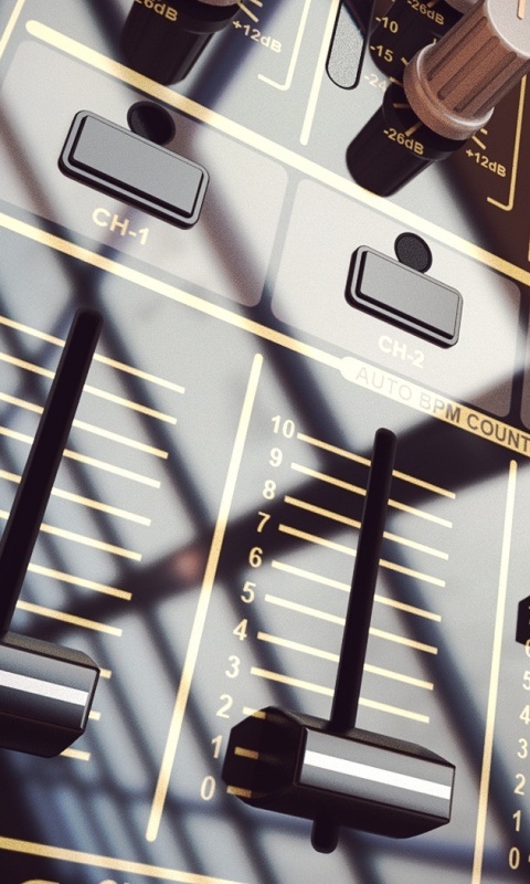 Пульт диджея и отражение на нем обои