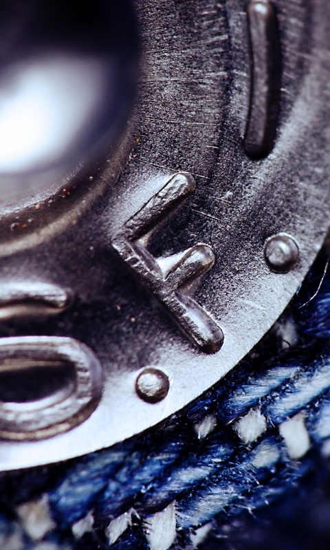 Заклепка на джинсах в макро обои