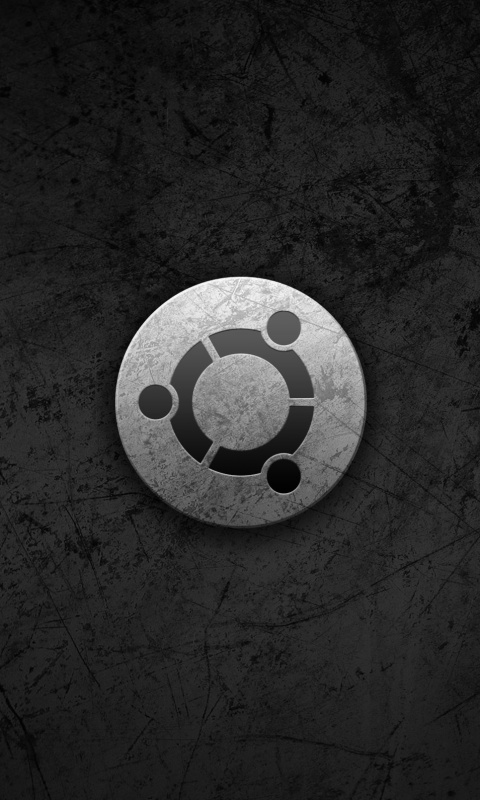 Логотип убунту из металла обои