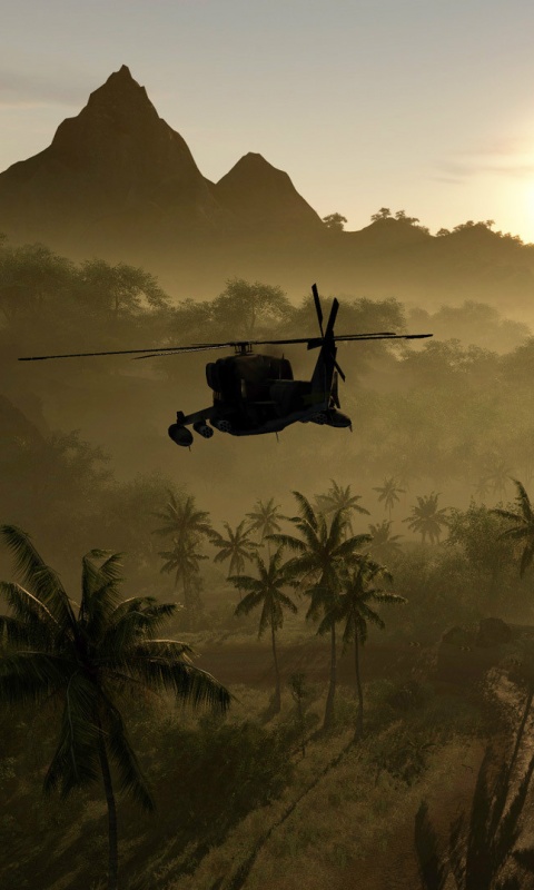 Вертолет над тропиками в crysis обои