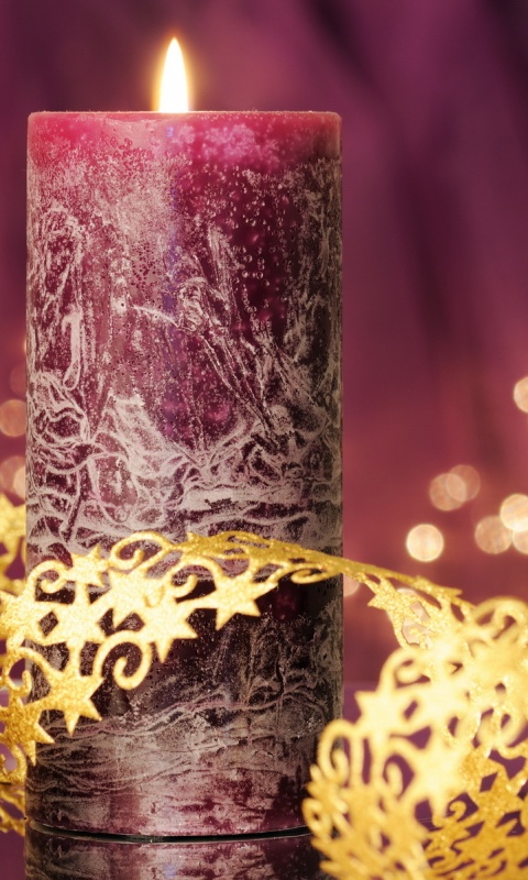 Новогодняя свеча обои