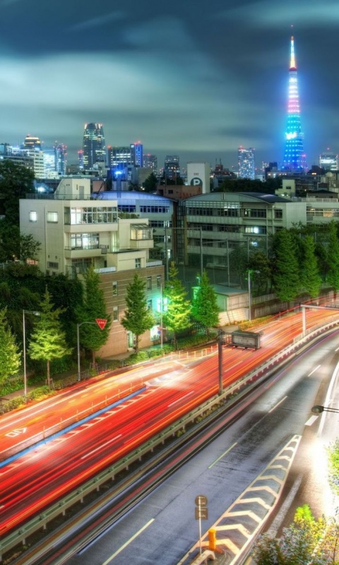 Светящийся город обои