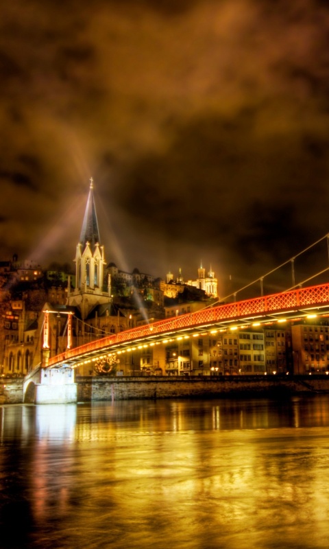 Ночная подсветка моста обои