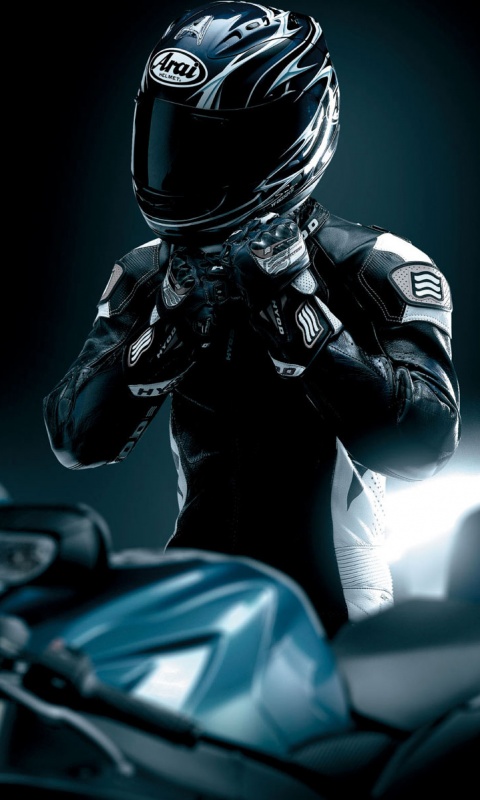Мотоциклист в черном обои