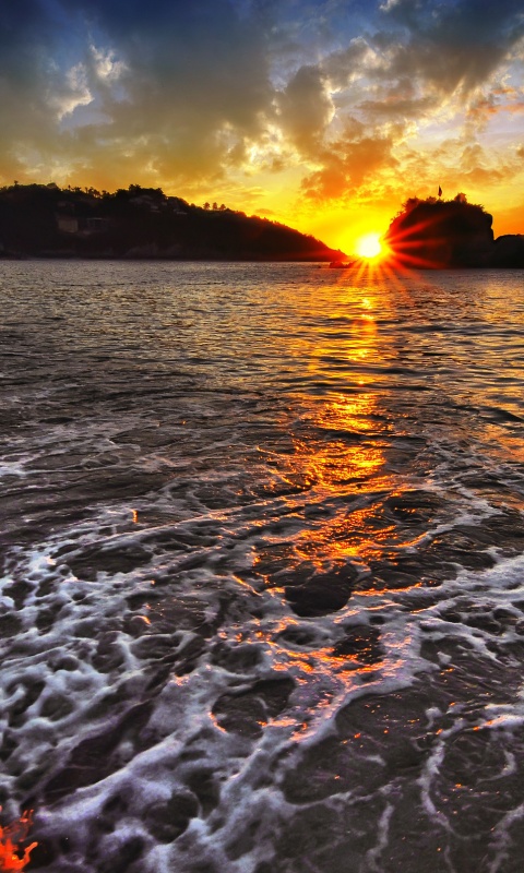 Закат в лагуне обои