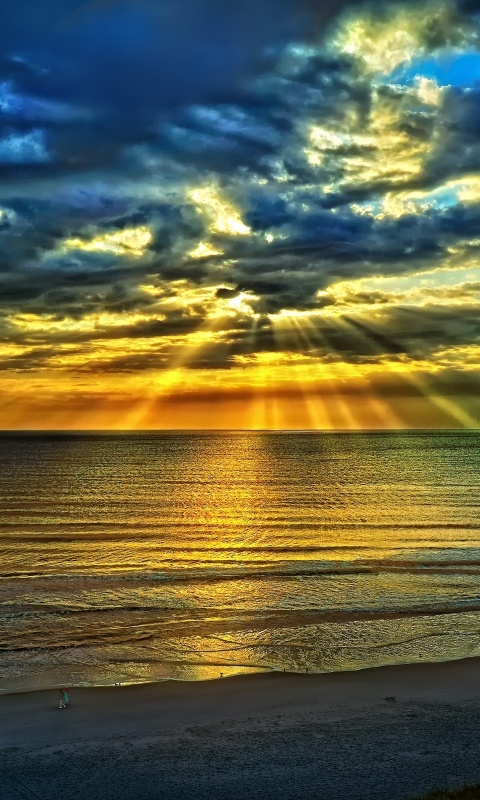 Красивый закатный берег обои