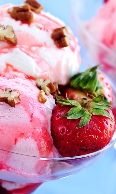 Клубничное мороженное обои