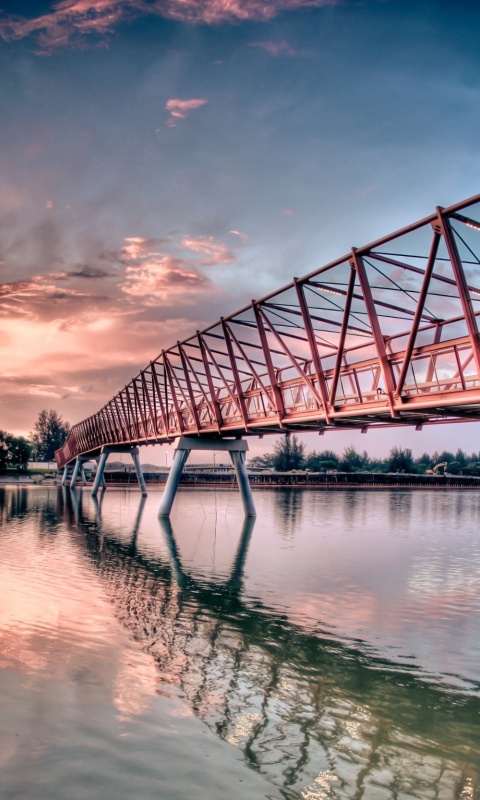 Мост через реку обои