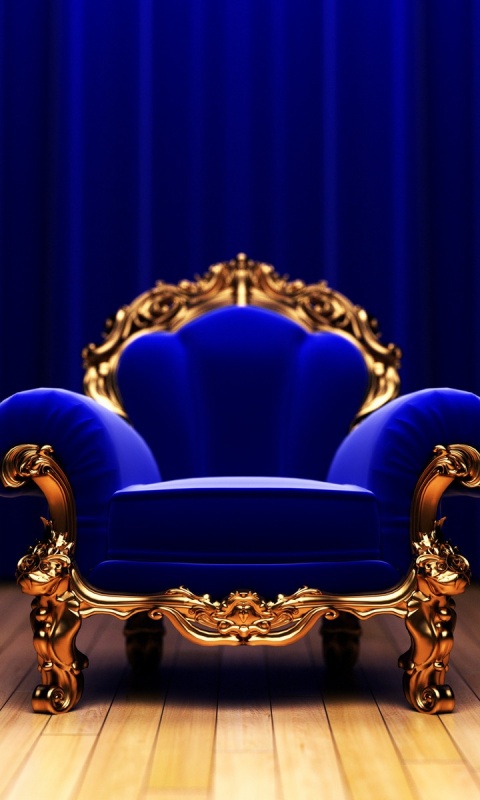 Королевское синее кресло обои