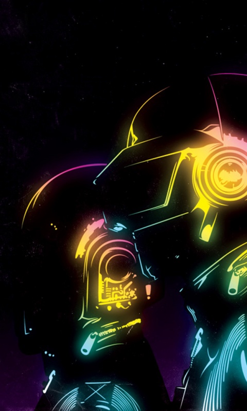 Яркий скетч Daft Punk обои