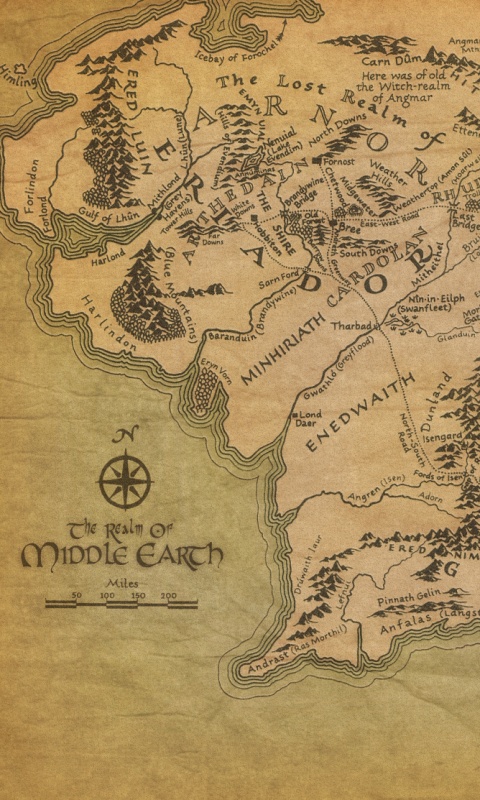 Карта Средиземья обои